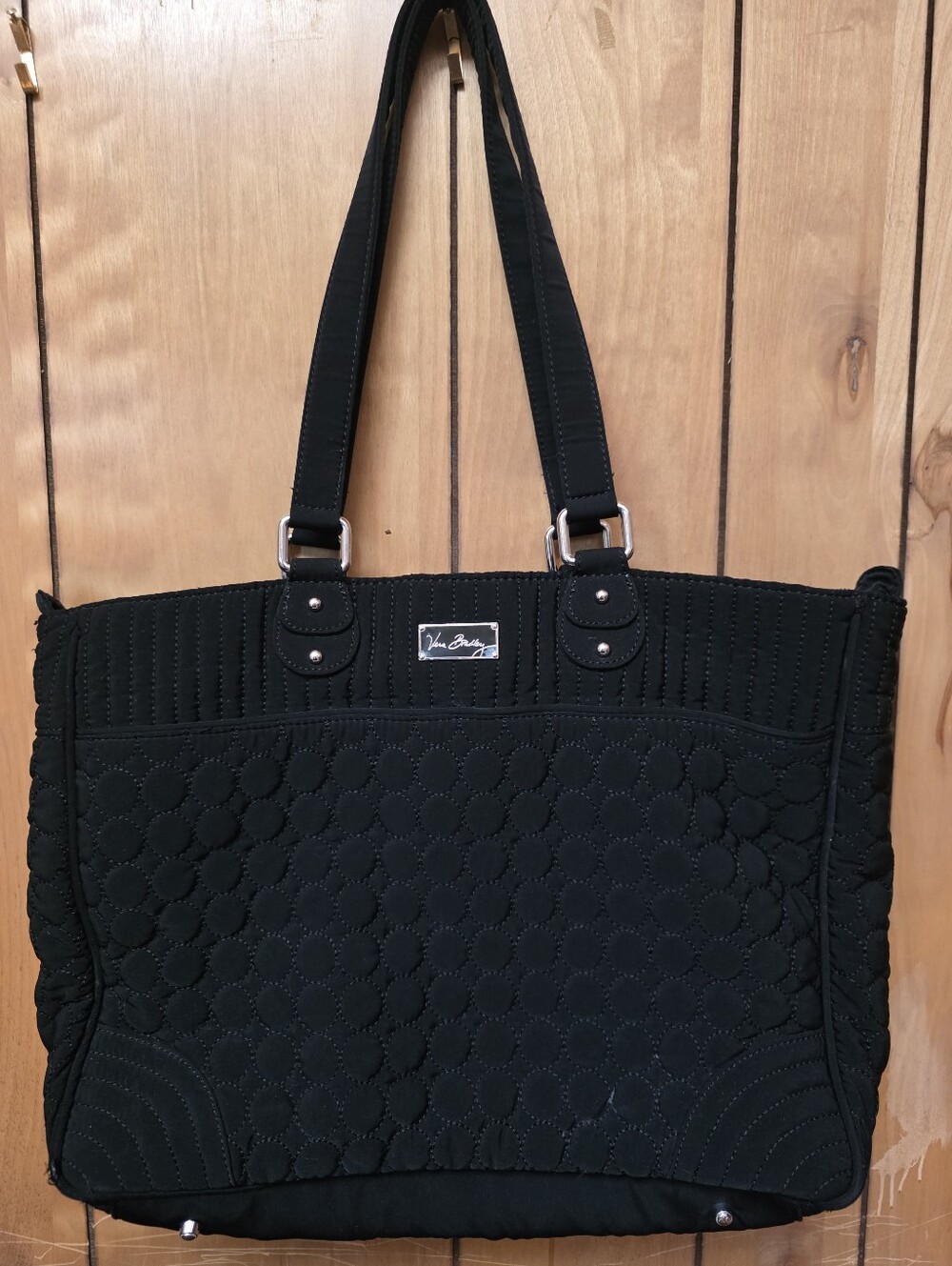 Vera Bradley Black Quilted Large Tote Bag